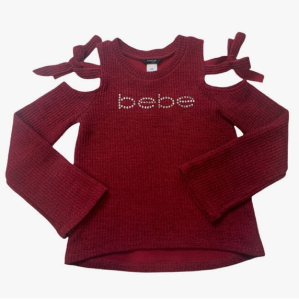 Bebe Girls Sweater Open Shoulders